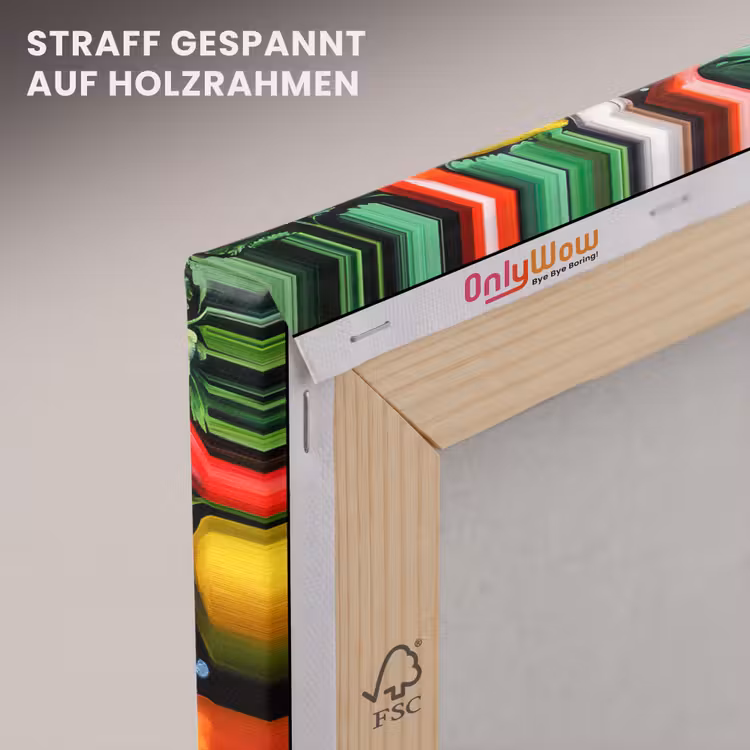 Citroenen - Peper - Kruiden - Graffiti - Verf - Abstract canvas 2cm klein -uniquesellingpoint_afwerking-onlywow_DE
