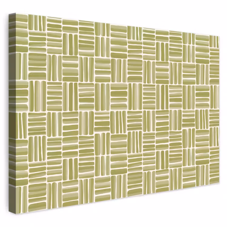 Vlecht - Patroon - Groen canvas 2cm klein 34 -3d