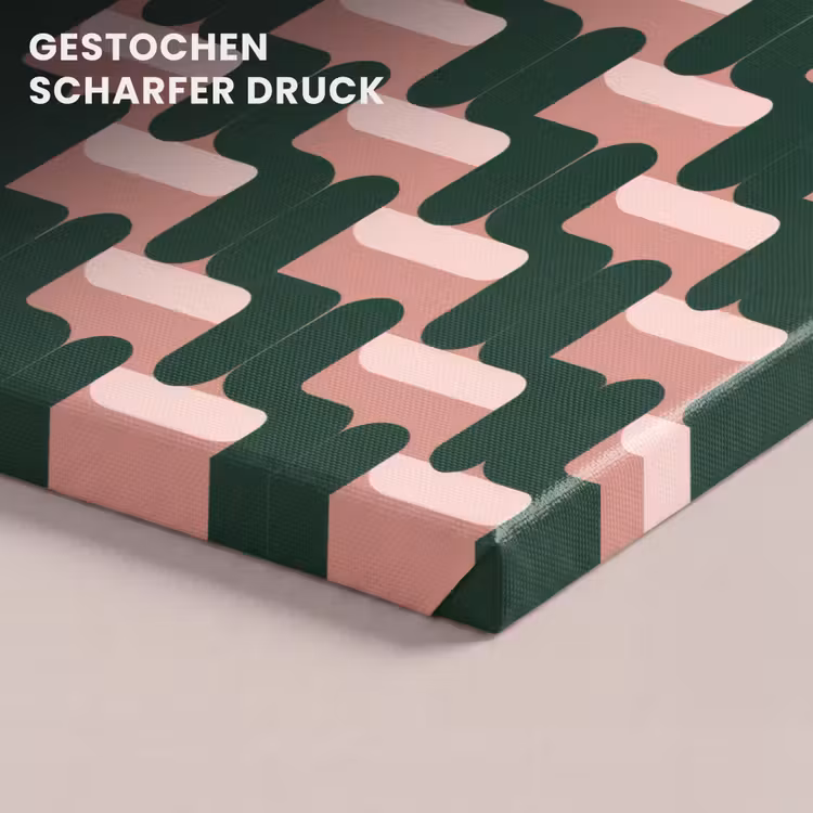 Vlechtpatroon - Groen - Roze - Geometrisch canvas 2cm klein 34 -closeup_print_DE