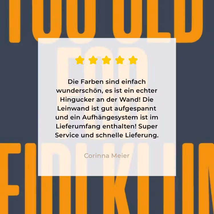 Too old for heidi klum - Geel - Blauw canvas 2cm klein -Xsfeer7_DE