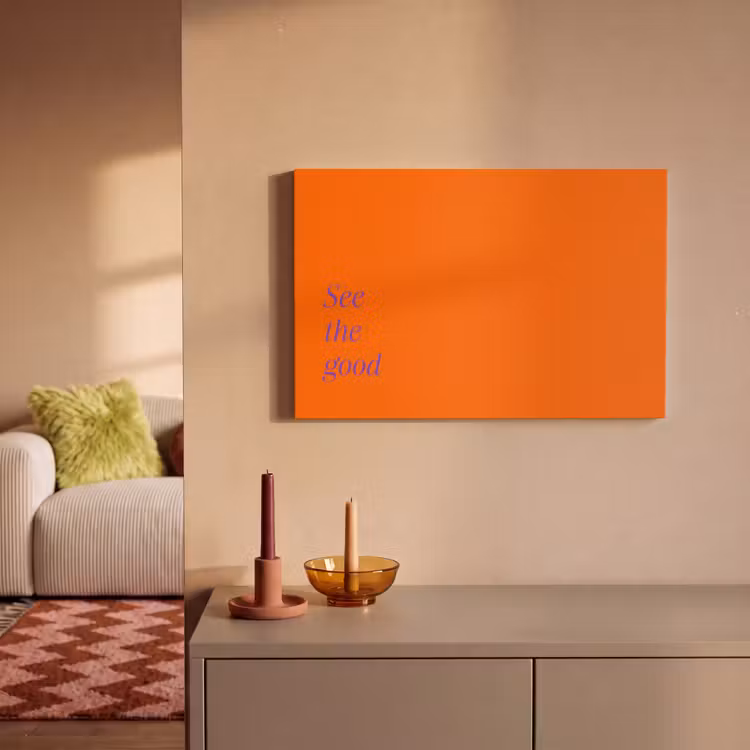 See te good - Paars - Oranje canvas 2cm klein -sfeer1