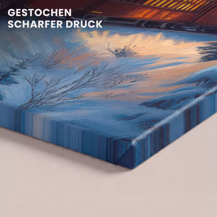 Trein - Kerst - Sneeuw - Kersttrein canvas 2cm klein -closeup_print_DE