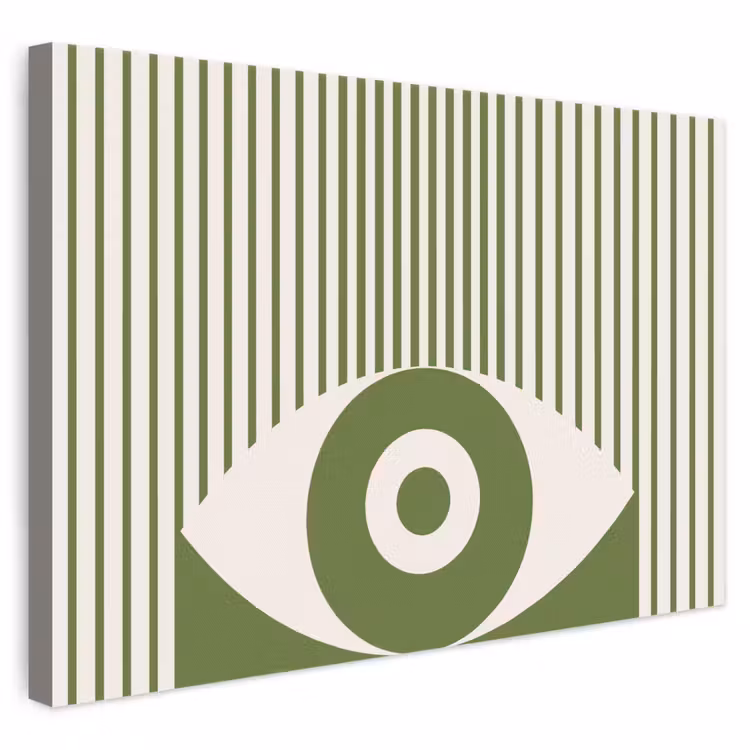 Abstract - Oog - Strepen - Modern - Groen canvas 2cm klein -3d
