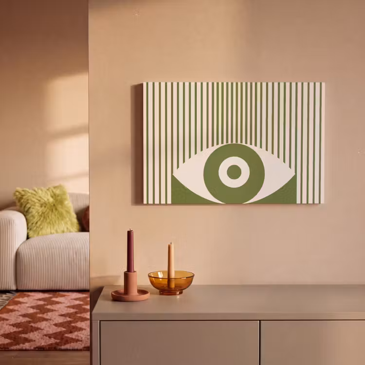 Abstract - Oog - Strepen - Modern - Groen canvas 2cm klein -sfeer1