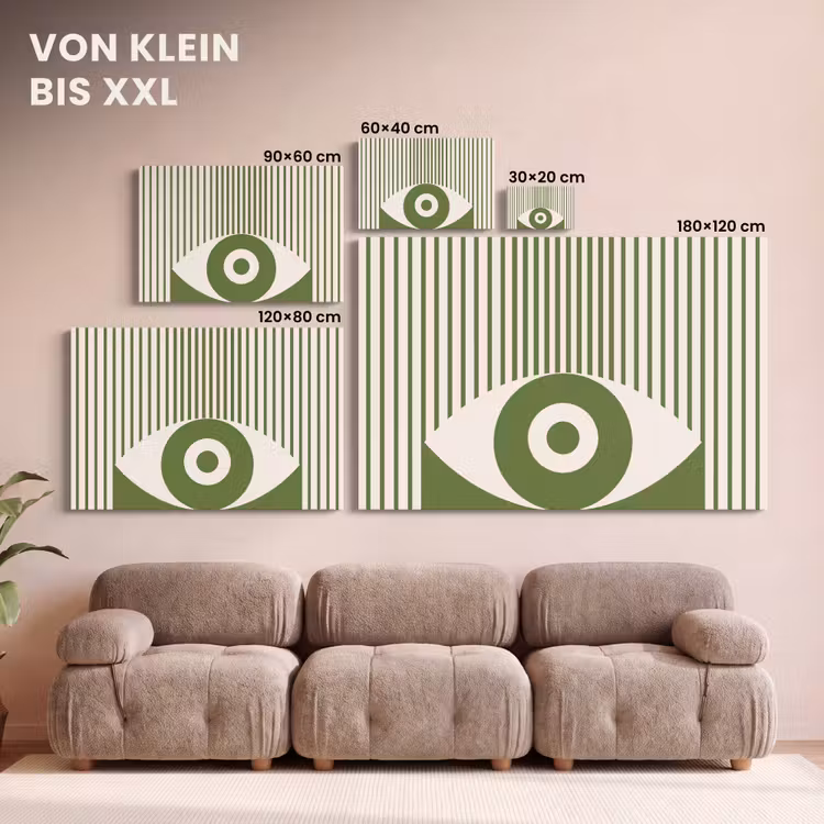 Abstract - Oog - Strepen - Modern - Groen canvas 2cm klein -Xsfeer8_DE