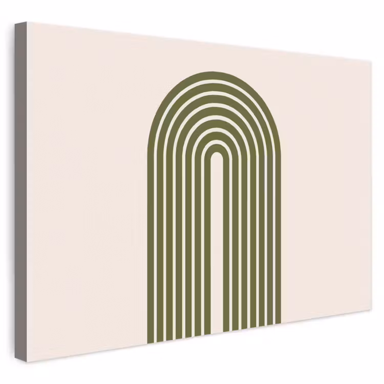Abstract - Bogen - Modern - Groen - Kunst canvas 2cm klein -3d
