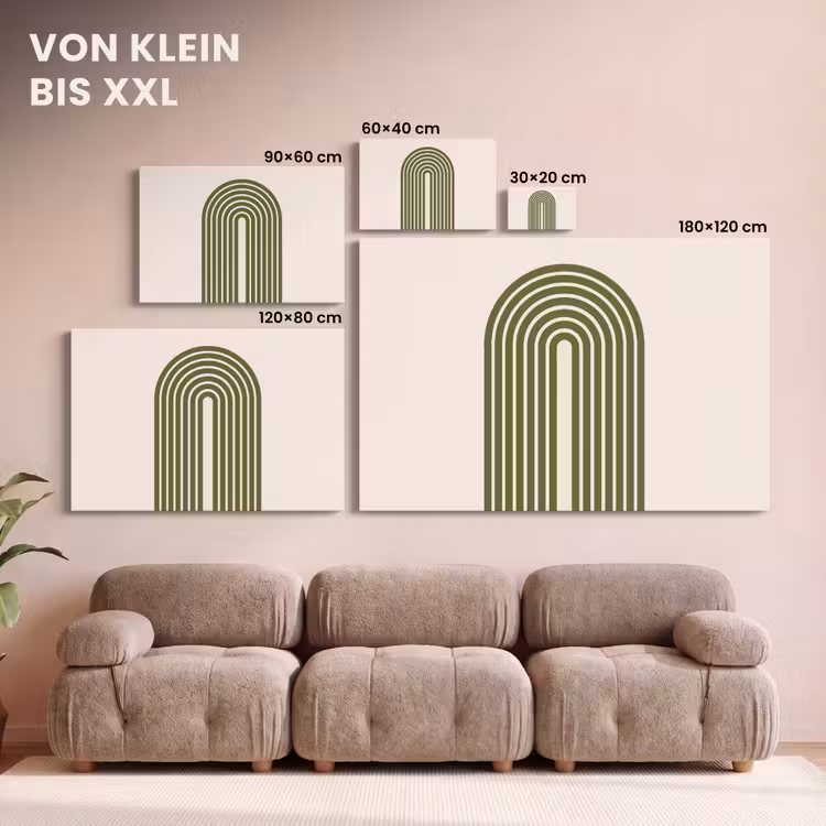 Abstract - Bogen - Modern - Groen - Kunst canvas 2cm klein -Xsfeer8_DE