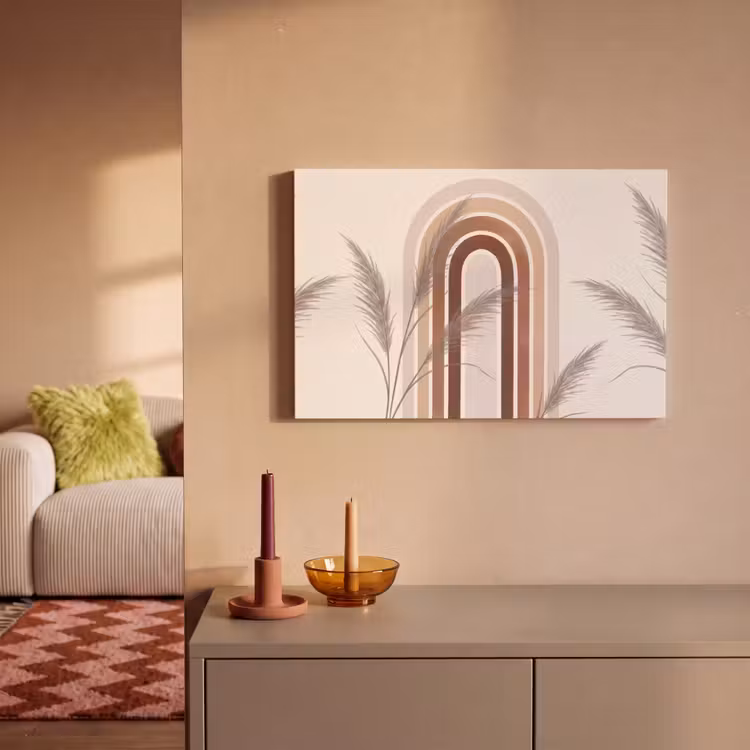 Abstract - Bogen - Plant - Boho - Beige canvas 2cm klein -sfeer1