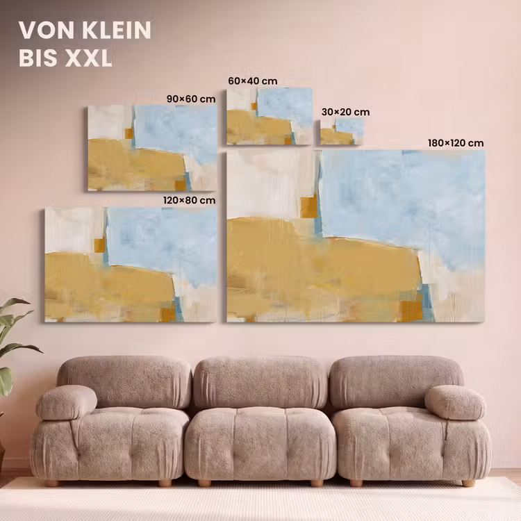 Abstract - Kleuren - Kunst - Modern - Blauw canvas 2cm klein -Xsfeer8_DE