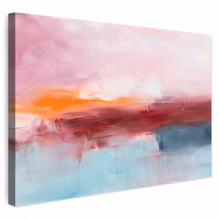 Abstract - Kleuren - Modern - Kunst - Roze canvas 2cm klein -3d