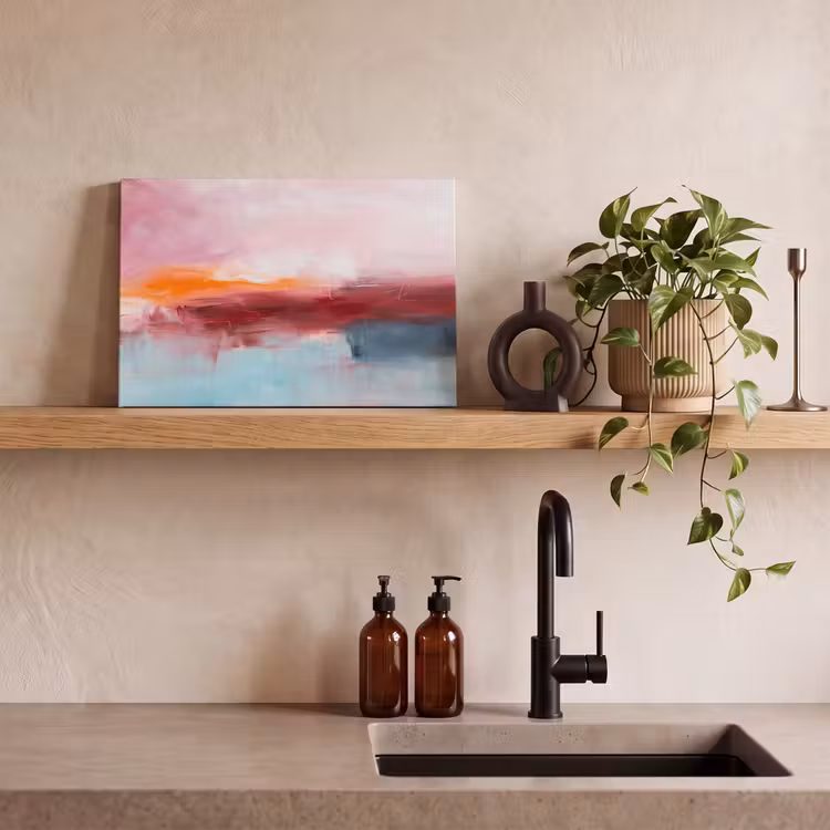 Abstract - Kleuren - Modern - Kunst - Roze canvas 2cm klein -sfeer3