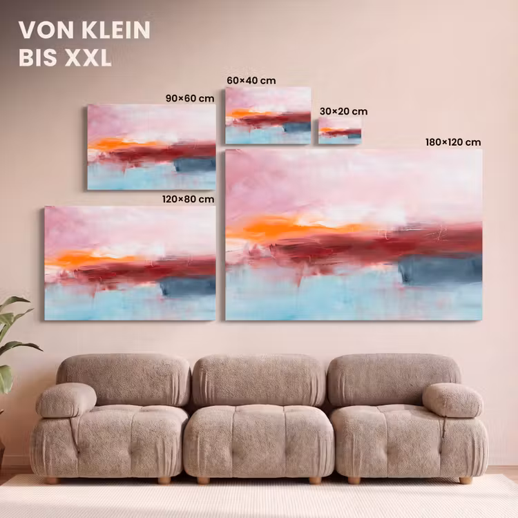 Abstract - Kleuren - Modern - Kunst - Roze canvas 2cm klein -Xsfeer8_DE