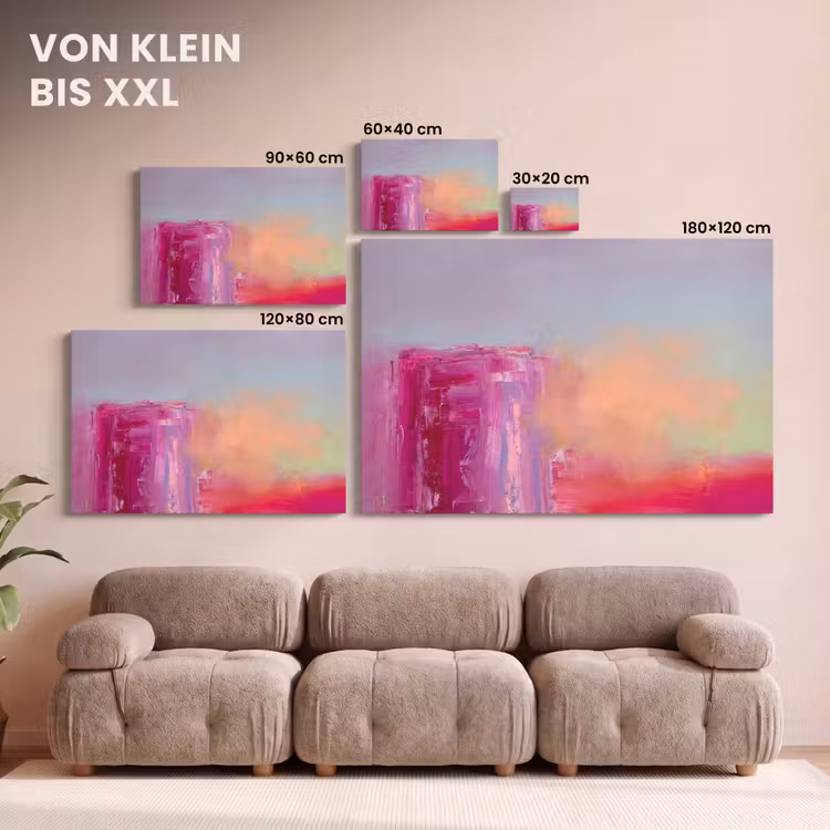 Abstract - Kleuren - Modern - Roze canvas 2cm klein -Xsfeer8_DE