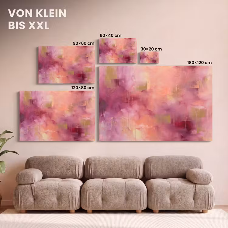 Abstract - Kleuren - Modern - Roze - Paars canvas 2cm klein -Xsfeer8_DE