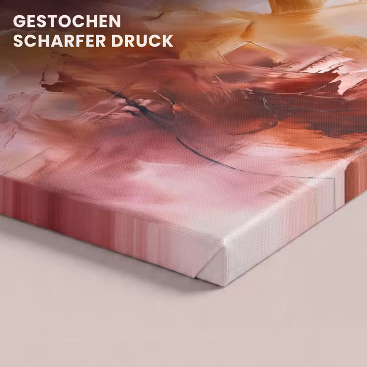 Abstract - Kleurrijk - Kunst - Modern - Roze-Rood canvas 2cm klein -closeup_print_DE