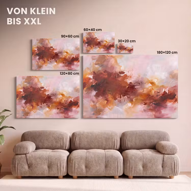 Abstract - Kleurrijk - Kunst - Modern - Roze-Rood canvas 2cm klein -Xsfeer8_DE