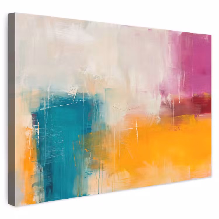 Abstract - Kleurrijk - Modern - Kunst - Oranje canvas 2cm klein -3d