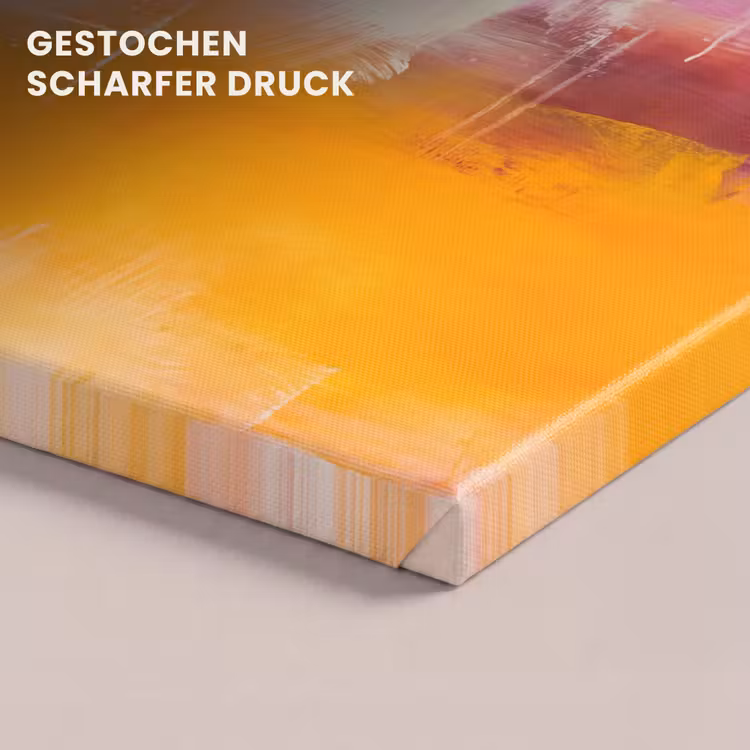 Abstract - Kleurrijk - Modern - Kunst - Oranje canvas 2cm klein -closeup_print_DE