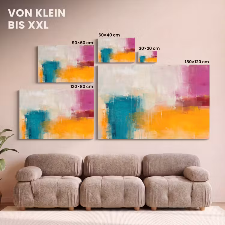 Abstract - Kleurrijk - Modern - Kunst - Oranje canvas 2cm klein -Xsfeer8_DE