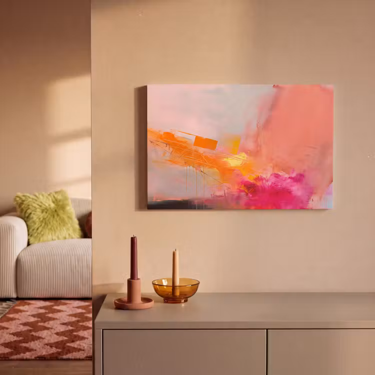 Abstract - Kleurrijk - Modern - Roze canvas 2cm klein -sfeer1