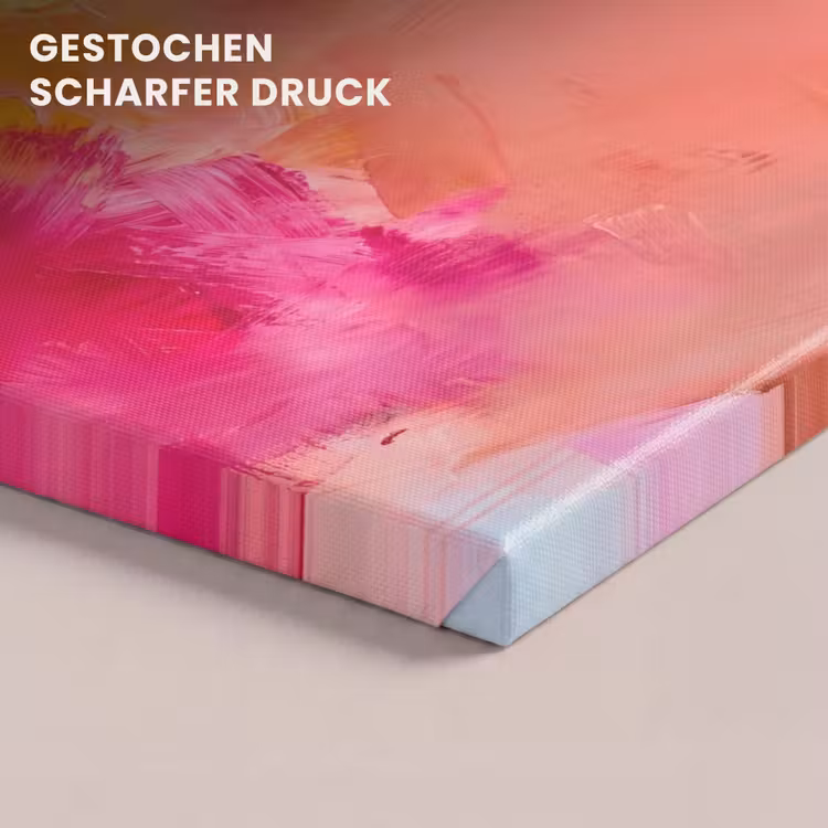 Abstract - Kleurrijk - Modern - Roze canvas 2cm klein -closeup_print_DE