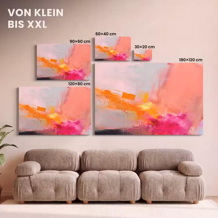 Abstract - Kleurrijk - Modern - Roze canvas 2cm klein -Xsfeer8_DE
