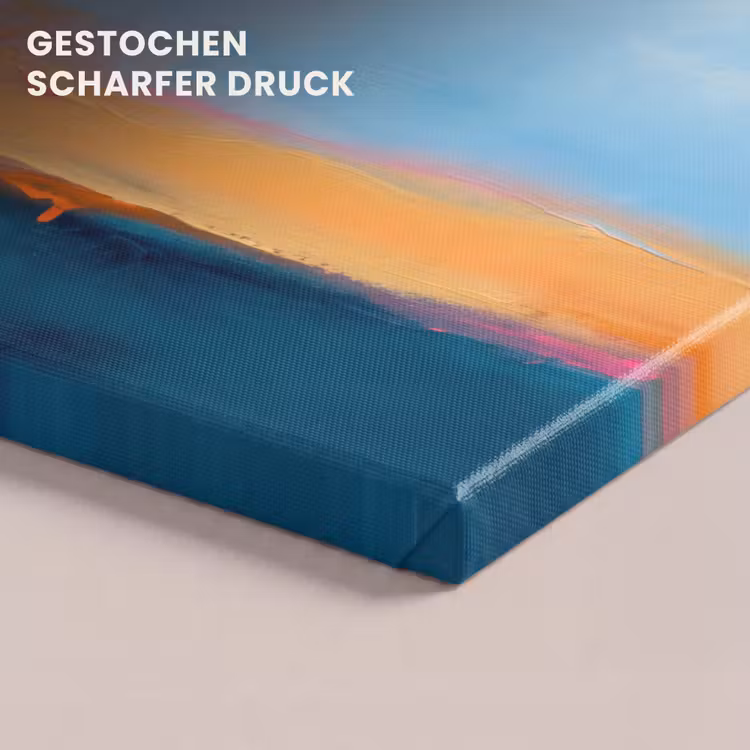 Abstract - Kleurvlakken - Modern - Oranje - Blauw canvas 2cm klein -closeup_print_DE