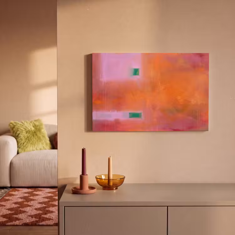 Abstract - Vlakken - Kunst - Modern - Oranje canvas 2cm klein -sfeer1