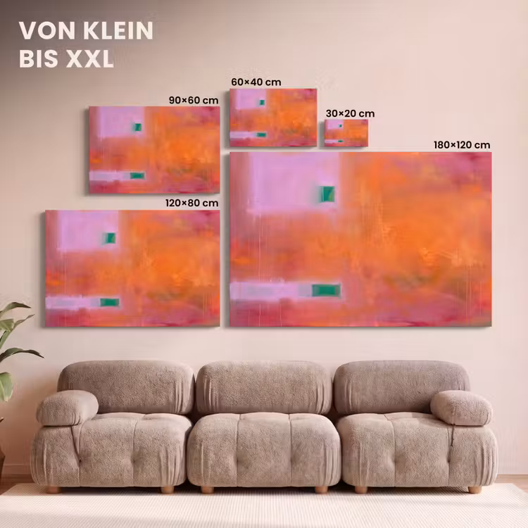 Abstract - Vlakken - Kunst - Modern - Oranje canvas 2cm klein -Xsfeer8_DE
