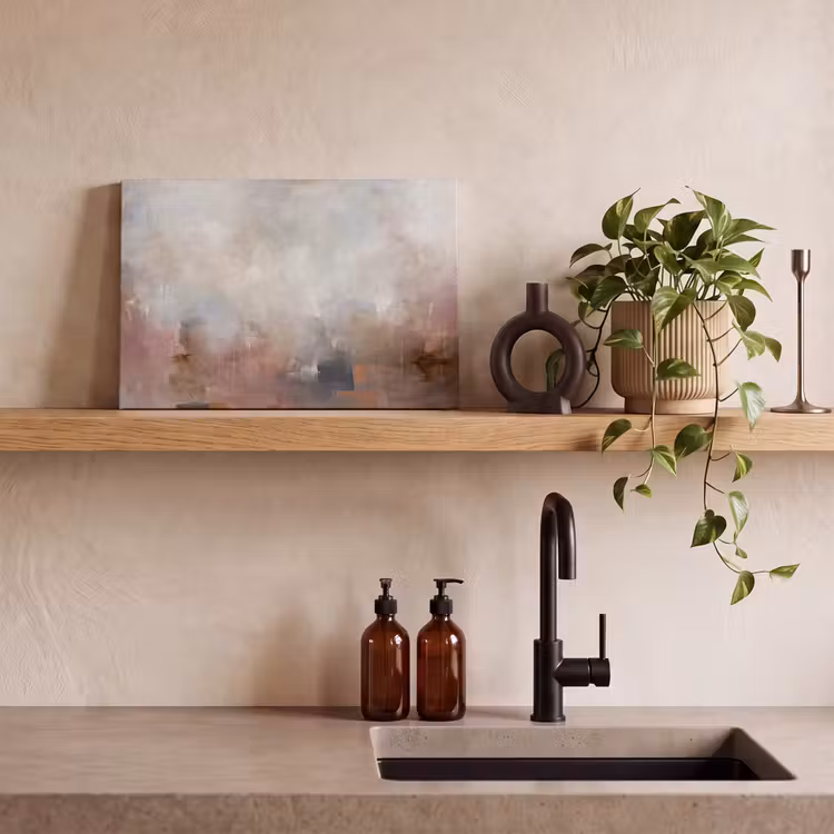 Abstract - Vloeiend - Kunst - Modern - Beige canvas 2cm klein -sfeer3