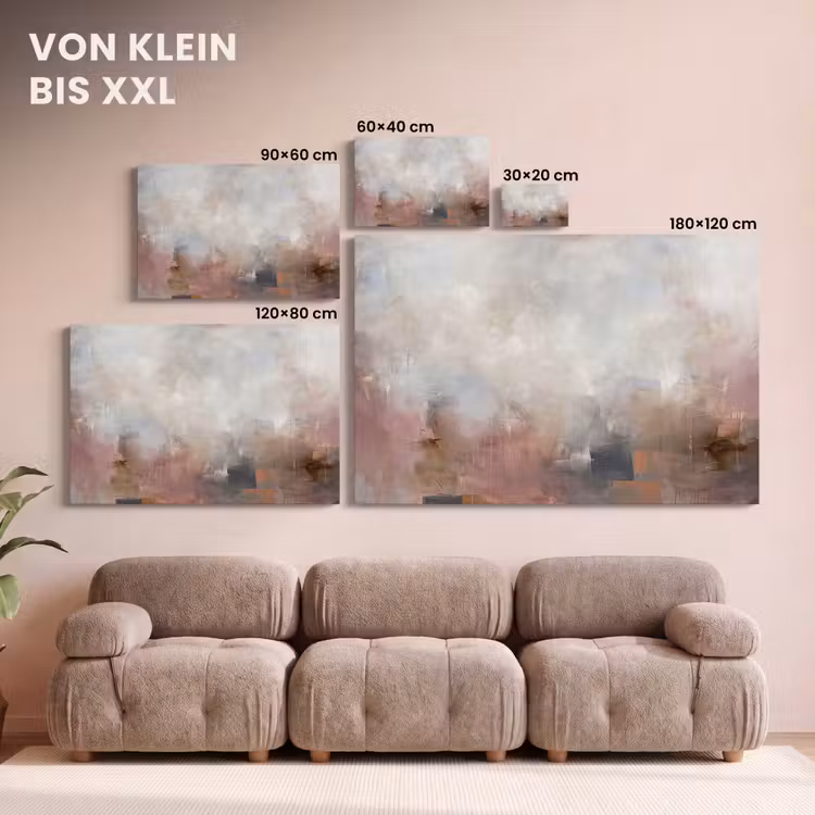 Abstract - Vloeiend - Kunst - Modern - Beige canvas 2cm klein -Xsfeer8_DE