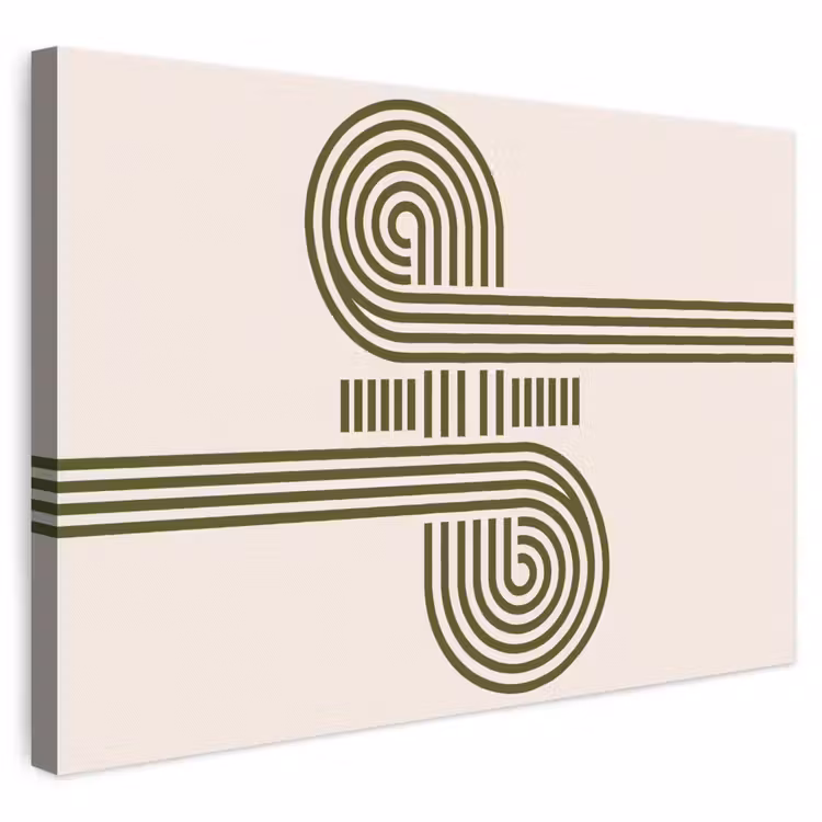 Abstract - Vormen - Modern - Groen canvas 2cm klein -3d
