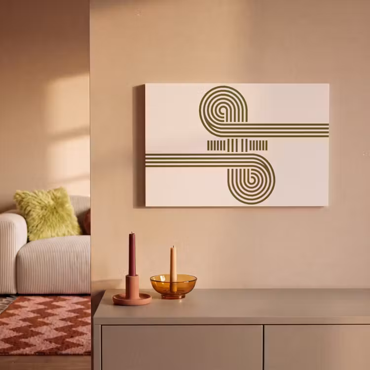 Abstract - Vormen - Modern - Groen canvas 2cm klein -sfeer1