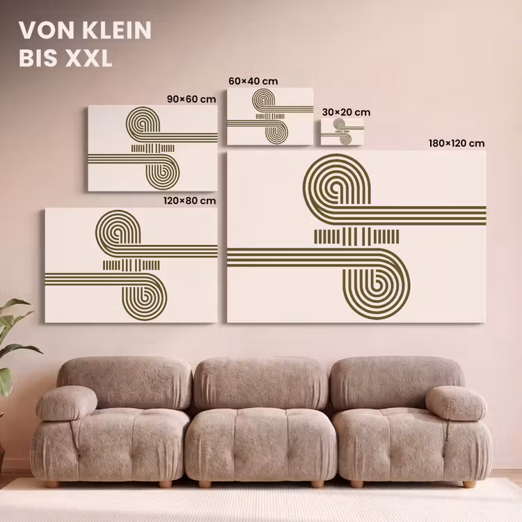 Abstract - Vormen - Modern - Groen canvas 2cm klein -Xsfeer8_DE