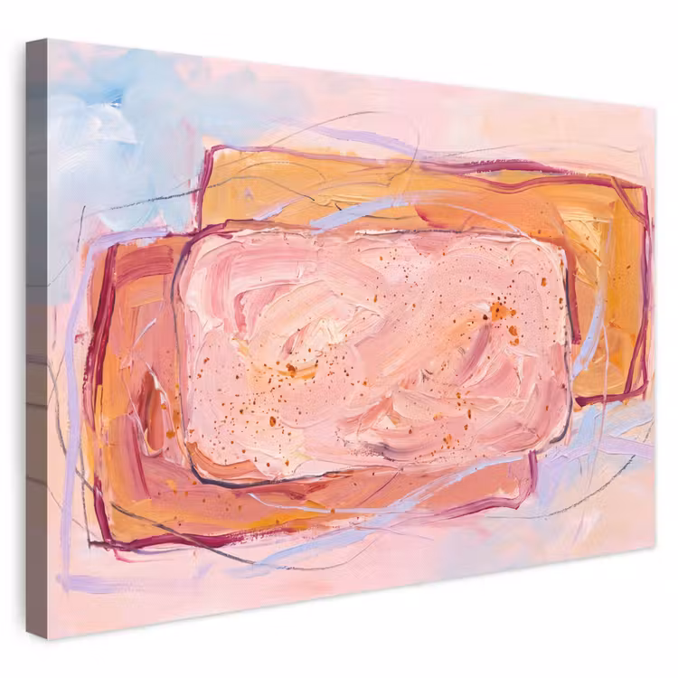 Abstract - Vormen - Modern - Roze canvas 2cm klein -3d