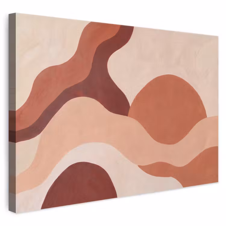 Abstract - Vormen - Organisch - Aardetinten - Modern canvas 2cm klein -3d