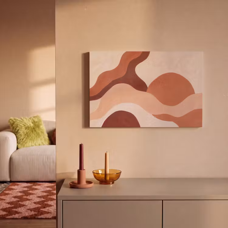 Abstract - Vormen - Organisch - Aardetinten - Modern canvas 2cm klein -sfeer1