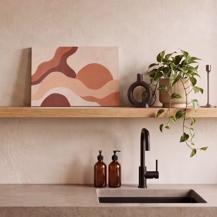 Abstract - Vormen - Organisch - Aardetinten - Modern canvas 2cm klein -sfeer3