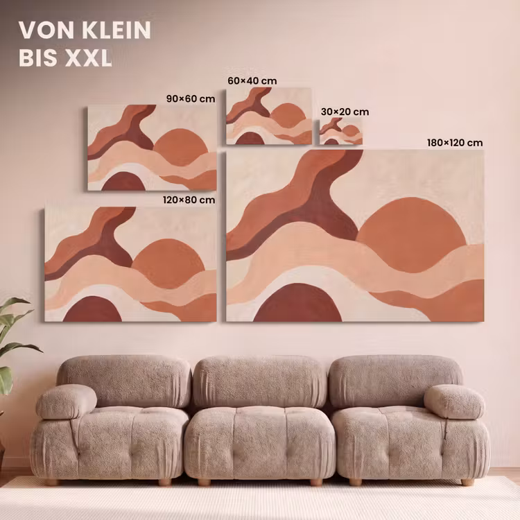 Abstract - Vormen - Organisch - Aardetinten - Modern canvas 2cm klein -Xsfeer8_DE