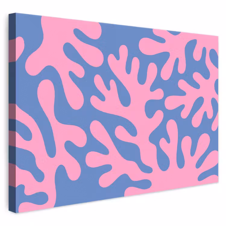 Abstract - Vormen - Roze - Blauw canvas 2cm klein -3d