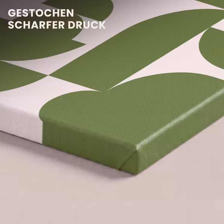 Abstract - Geometrie - Modern - Groen - Wit canvas 2cm klein -closeup_print_DE