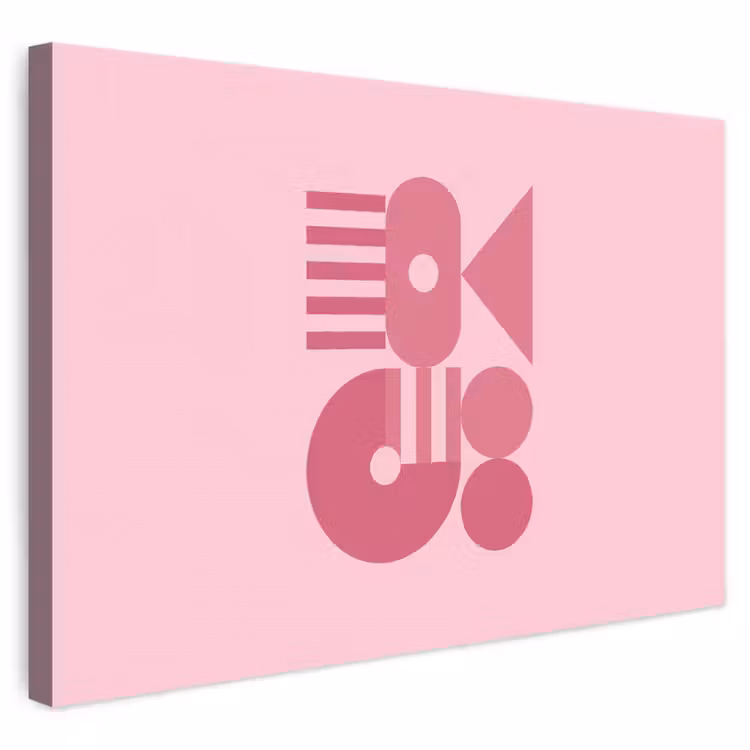 Abstract - Geometrisch - Vormen - Roze canvas 2cm klein -3d