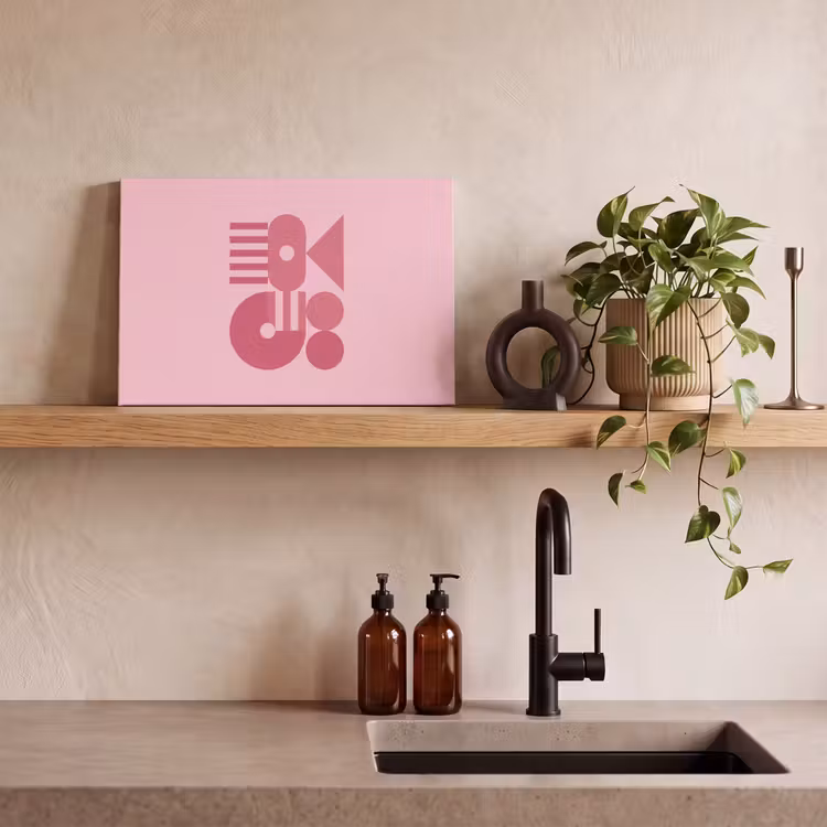 Abstract - Geometrisch - Vormen - Roze canvas 2cm klein -sfeer3
