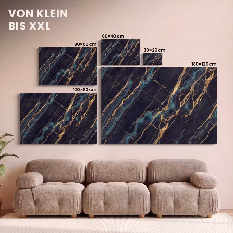 Abstract - Gouden lijnen - Kunst - Modern - Zwart canvas 2cm klein -Xsfeer8_DE