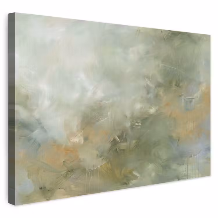 Abstract - Groen - Beige - Modern - Kunst canvas 2cm klein -3d