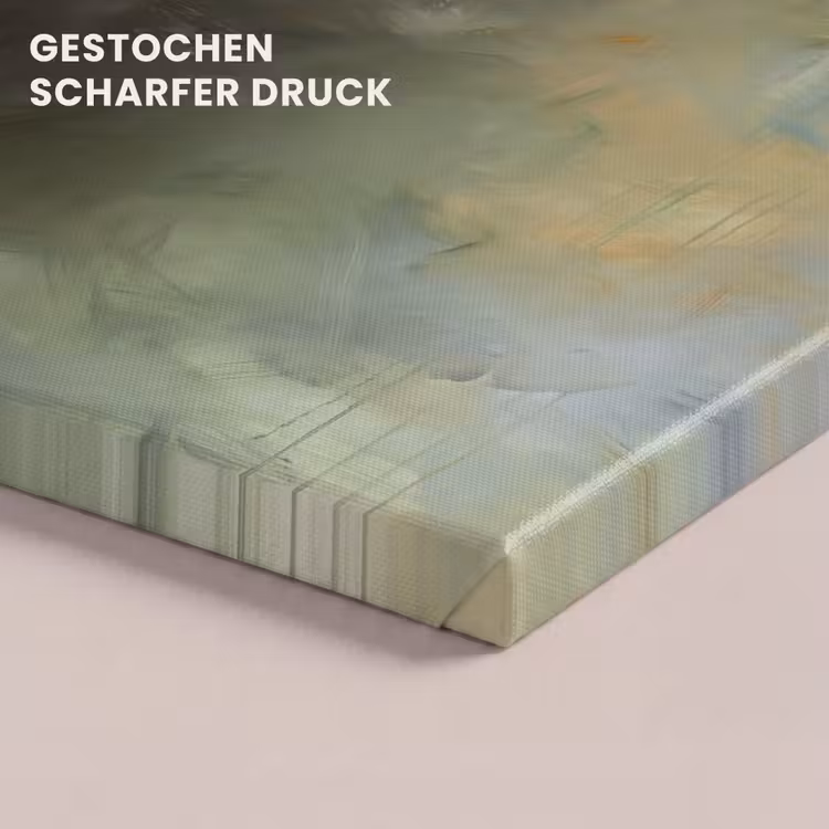 Abstract - Groen - Beige - Modern - Kunst canvas 2cm klein -closeup_print_DE