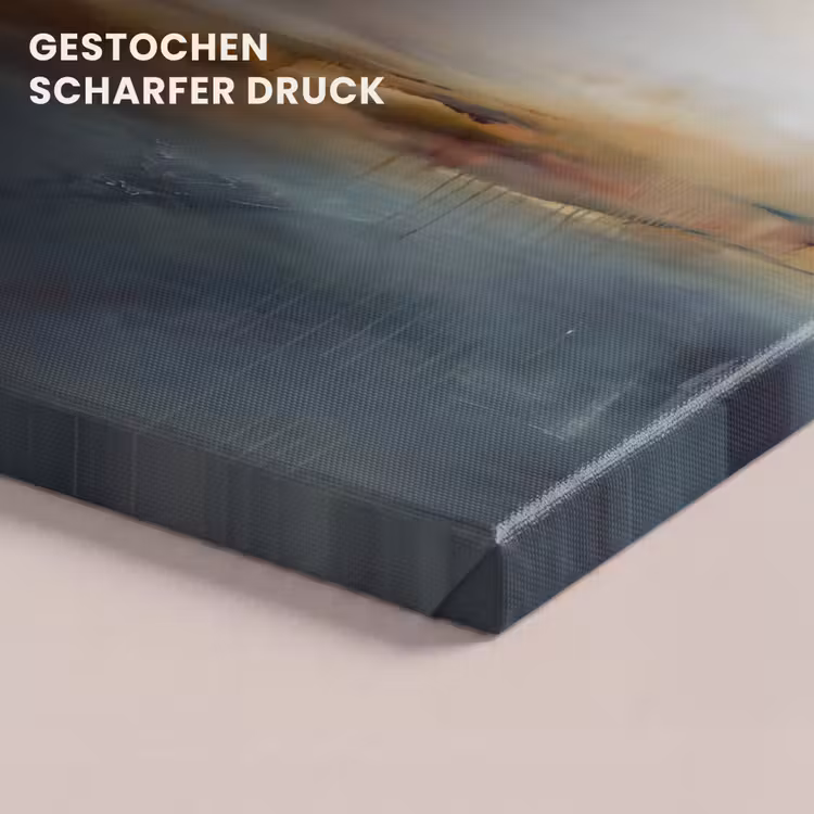Abstract - Horizon - Water - Modern - Beige canvas 2cm klein -closeup_print_DE