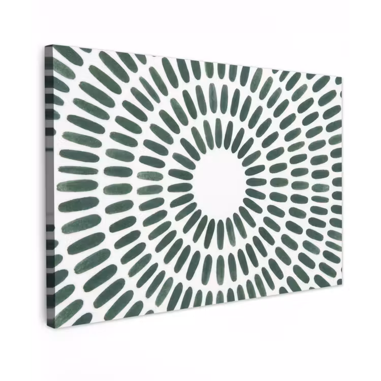 Abstract - Cirkel - Patroon - Modern - Groen canvas 2cm klein -z3d