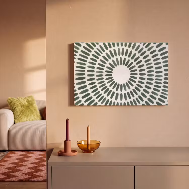 Abstract - Cirkel - Patroon - Modern - Groen canvas 2cm klein -sfeer1