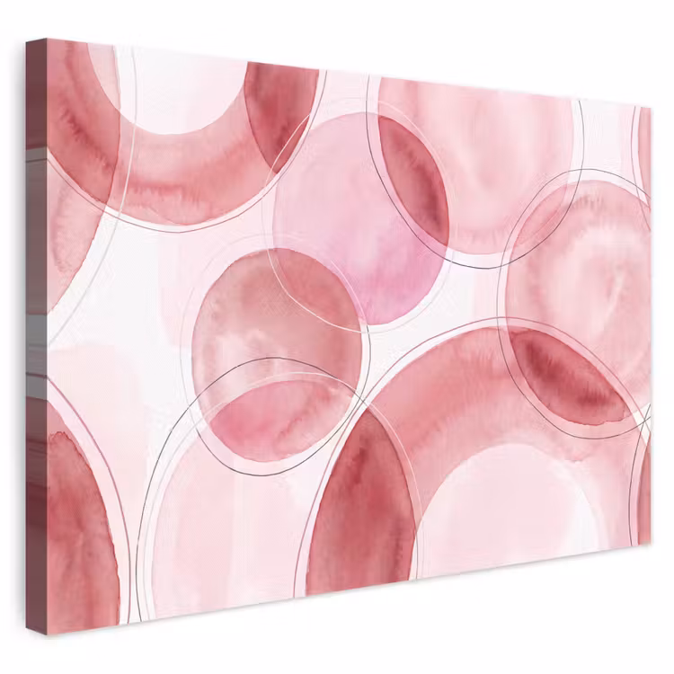 Abstract - Cirkels - Modern - Roze - Kunst canvas 2cm klein -3d
